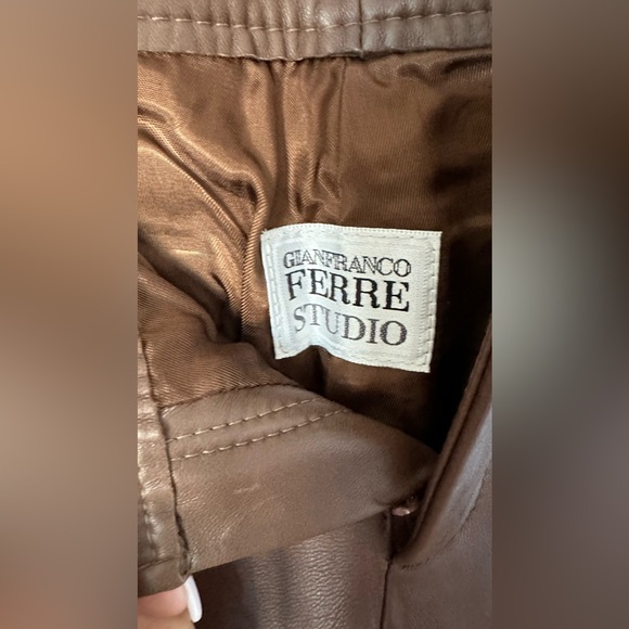 Gianfranco Ferre Studio Lambskin Pants Size 6 - Picture 4 of 8